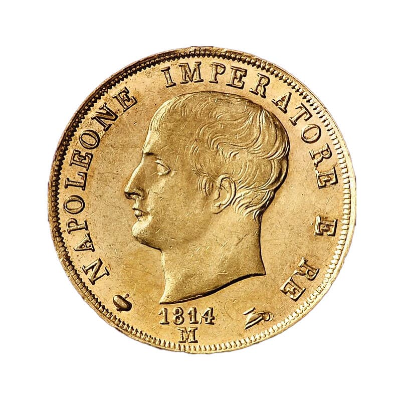 Zlatá mince 40 Lira Itálie Napoleon I 1814
