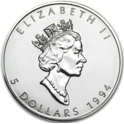 Stříbrná mince 1 Oz Maple Leaf 1994