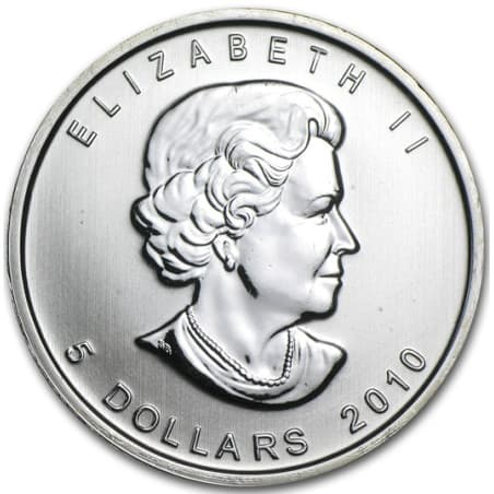 Stříbrná mince 1 Oz Maple Leaf 2010