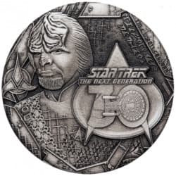 Stříbrná mince 2 Oz Star Trek: The Next Generation 30th Anniversary Worf 2017