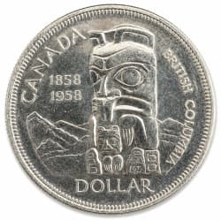 Stříbrná mince 1 Dollar Canada British Columbia 1958
