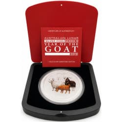 Stříbrná mince 1 Kg Lunar Series II Year of the Goat 2015 Gemstone edition
