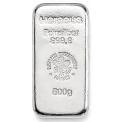 Stříbrný slitek 500 g Heraeus