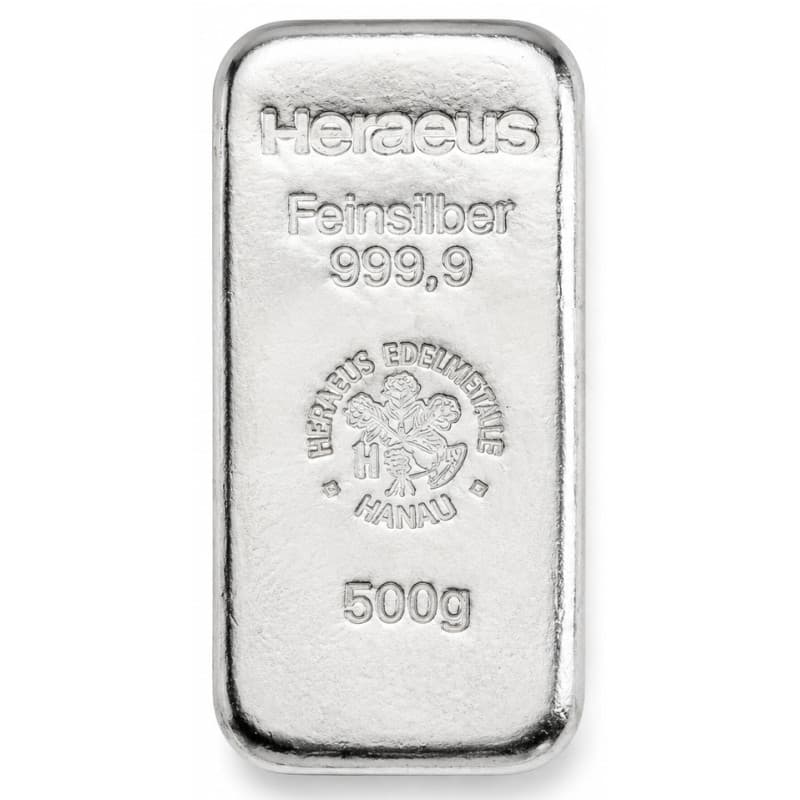 Stříbrný slitek 500 g Heraeus