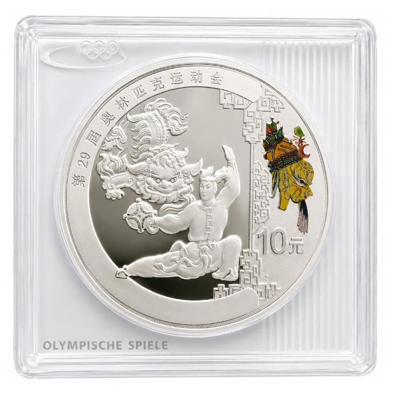 Stříbrná mince 1 Oz Olympijské hry v Pekingu 2008 - Čínský lví tanec
