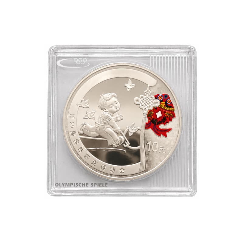 Stříbrná mince 1 Oz Olympijské hry v Pekingu 2008 - Koulení obruče