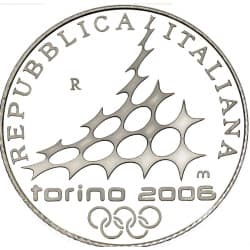 Stříbrná mince 5 EURO 2006 Winter Olympics Ski Jumping Proof - 2005