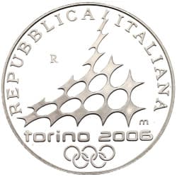 Stříbrná mince 5 EURO 2006 Winter Olympics Cross-Country Skiing Proof - 2005
