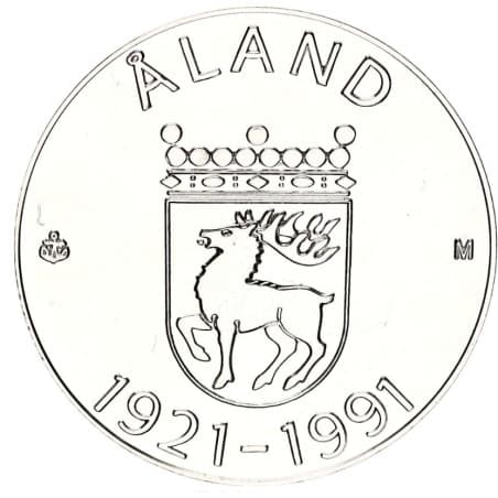 Stříbrná mince 100 Markkaa Aland - 1991 Proof