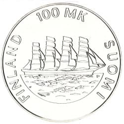 Stříbrná mince 100 Markkaa Aland - 1991 Proof
