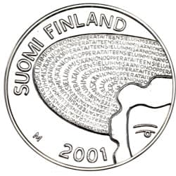 Stříbrná mince 100 Markkaa Aino Ackte - 2001 Proof