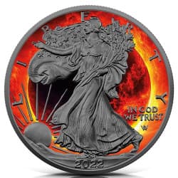Stříbrná mince 1 Oz American Eagle Golden Noir Series Solar Eclipse 2022
