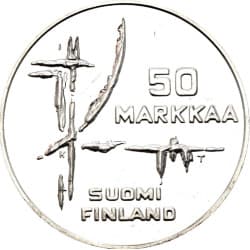 Stříbrná mince 50 Markkaa World Ice Hockey Championship Games - 1982 Proof