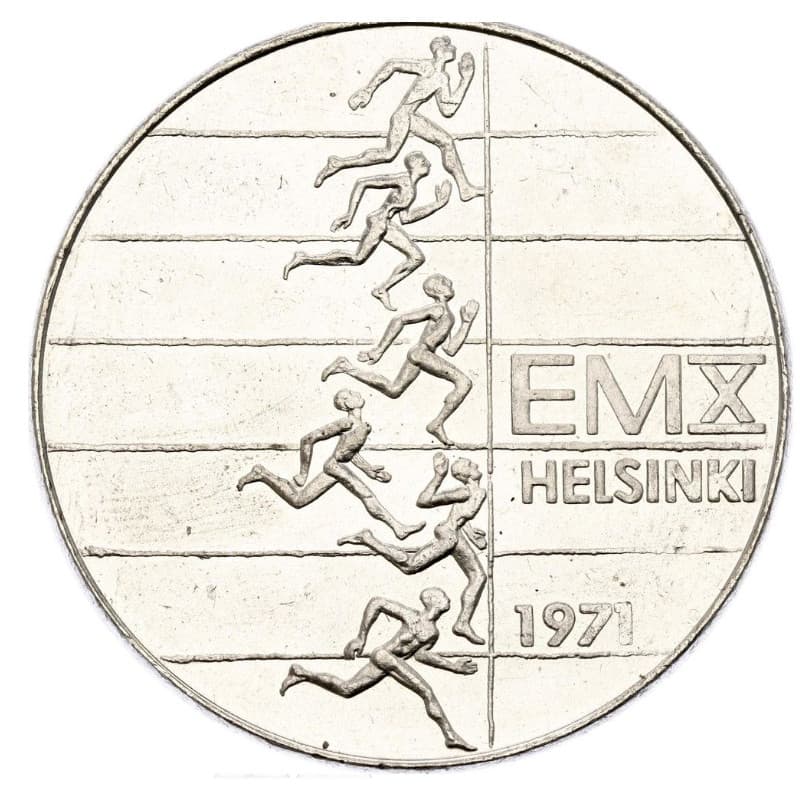 Stříbrná mince 10 Markkaa Athletic Championships - 1971 Proof