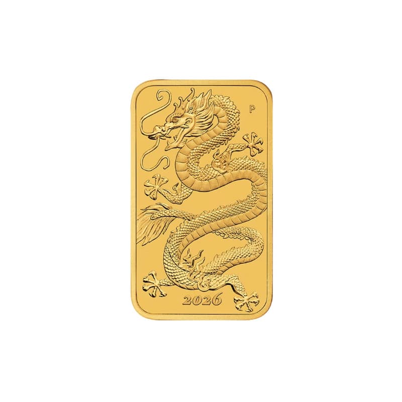 Zlatá mince ve tvaru slitku 1 Oz Rectangular Dragon 2026