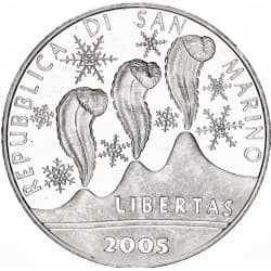 Stříbrná mince 5 Euros 2006 Turin Olympics - 2005 Proof