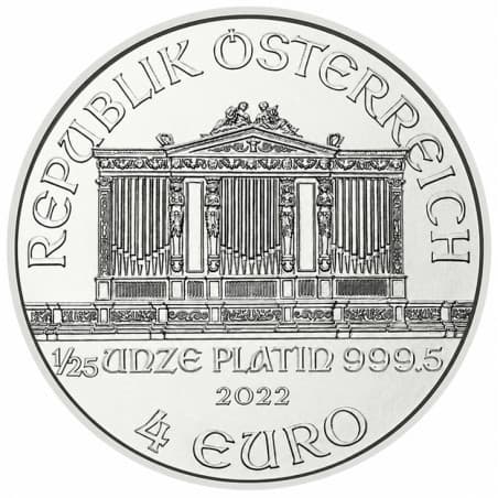 Platinová mince 1/25 Oz Wiener Philharmoniker 2022
