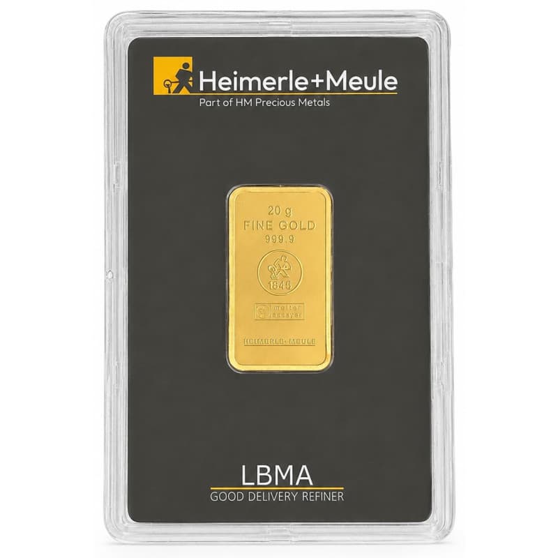 Zlatý slitek 20 g Heimerle + Meule
