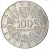Stříbrná mince 100 Schilling Internationales Zentrum - 1979 Proof