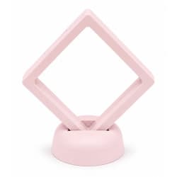 Rámeček na minci 3D box 70 mm světle růžová + kulatý stojánek