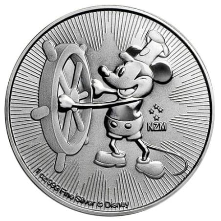 Stříbrná mince 1 Oz Disney Steamboat Willie Mickey Mouse 2017
