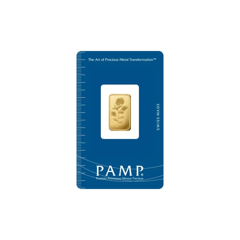 Zlatý slitek 5 g PAMP Růže