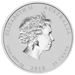 Stříbrná mince 1/4 Oz Lunar Series II Year of the Dog 2018 Kolorováno