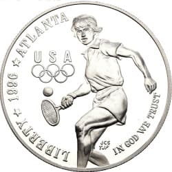 Stříbrná mince 1 Dollar Atlanta Olympics - Tennis - 1996 Proof