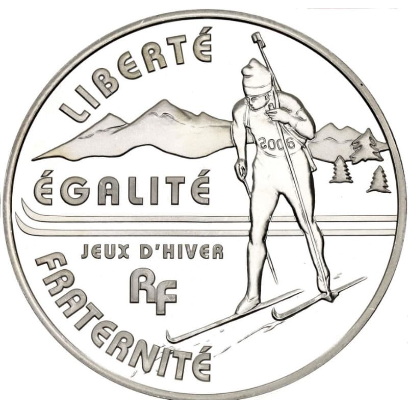 Stříbrná mince 1½ Euro Biathlon - 2005