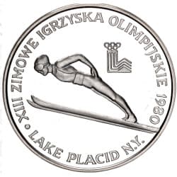 Stříbrná mince 200 Zlotys XIII Winter Olympics without torch - 1980