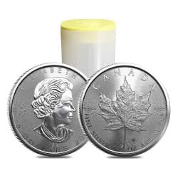 Tuba 25 x stříbrná mince 1 Oz Maple Leaf aktuální ročník