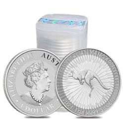 Tuba 25 x stříbrná mince 1 Oz Kangaroo aktuální ročník