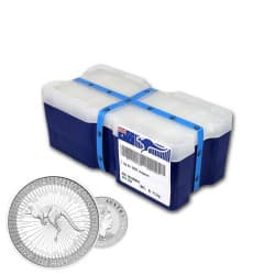 Box 250 x stříbrná mince 1 Oz Kangaroo aktuální ročník