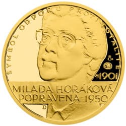 Zlatá mince 1 dukát Národní hrdinové - Milada Horáková 2020 Proof