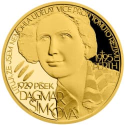 Zlatá mince 1 dukát Národní hrdinové - Dagmar Šimková 2020 Proof