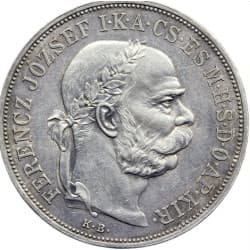 Stříbrná mince 5 Korona FERENCZ JOZSEF I 1900