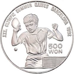 Stříbrná mince 500 WON XXV. Olympic Summer Games Barcelona 1992 - 1990 Proof