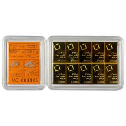Zlatý slitek 10 x 3,11 g Valcambi Combibar