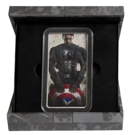 Stříbrný slitek 500 g Marvel Captain America