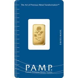 Zlatý slitek 5 g PAMP Růže