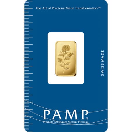 Zlatý slitek 5 g PAMP Růže