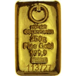 Zlatý slitek 250 g Münze Österreich