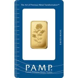Zlatý slitek 20 g PAMP Růže