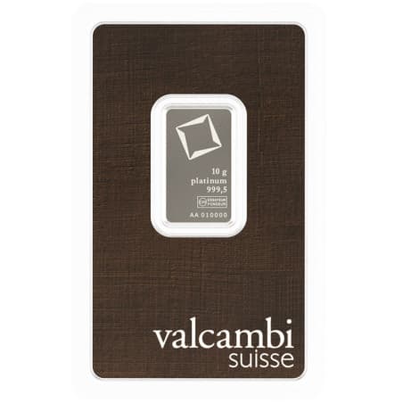 Platinový slitek 10 g Valcambi