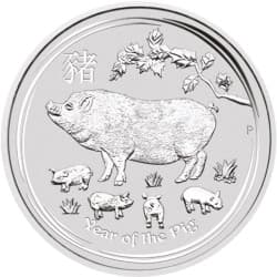 Stříbrná mince 1 Oz Lunar Series II Year of the Pig 2019