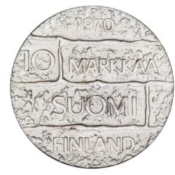 Stříbrná mince 10 Markkaa President Paasikivi - 1970