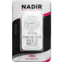 Stříbrný slitek 100 g Nadir Metal Rafineri