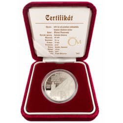 Platinová medaile 1 Oz  650 let od položení základního kamene Karlova mostu 2007 – Proof