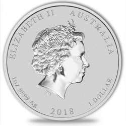 Stříbrná mince 1 Oz Lunar Series II Year of the Dog 2018