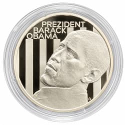 Stříbrná medaile 1 Oz Návštěva Baracka Obamy v České republice 2009 Proof
